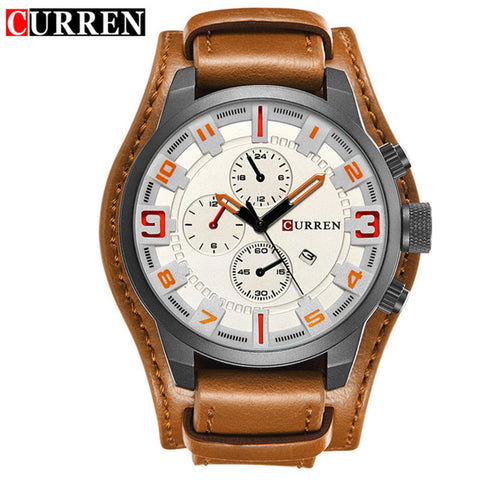 Image of Curren 8225 Army Military Quartz Mens Watches Top Brand Luxury Leather Men Watch Casual Sport Male Clock Watch Relogio Masculino