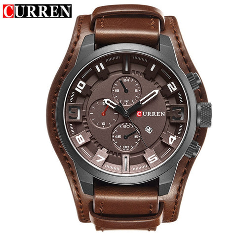 Image of Curren 8225 Army Military Quartz Mens Watches Top Brand Luxury Leather Men Watch Casual Sport Male Clock Watch Relogio Masculino