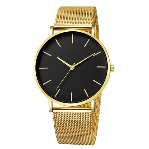 Image of Luxury Watch Men Mesh Ultra-thin Stainless Steel Quartz Wrist Watch Male Clock reloj hombre relogio masculino Free Shipping