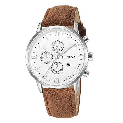 Image of Fashion Geneva Men Date Alloy Case Synthetic Leather Analog Quartz Sport Watch Male Clock Top Brand Luxury Relogio Masculino D30