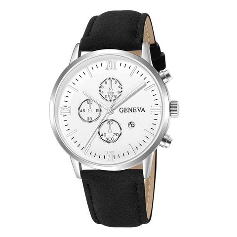 Image of Fashion Geneva Men Date Alloy Case Synthetic Leather Analog Quartz Sport Watch Male Clock Top Brand Luxury Relogio Masculino D30