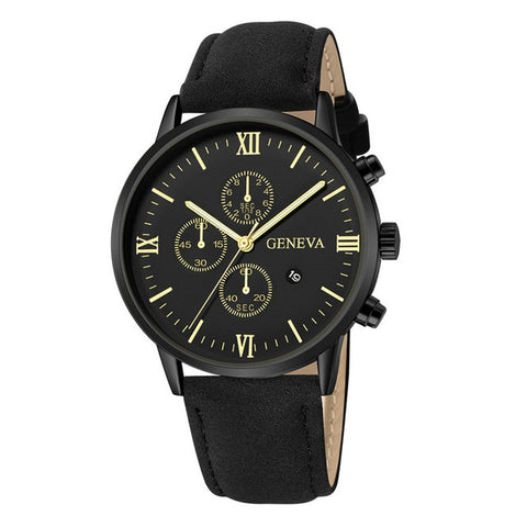 Image of Fashion Geneva Men Date Alloy Case Synthetic Leather Analog Quartz Sport Watch Male Clock Top Brand Luxury Relogio Masculino D30