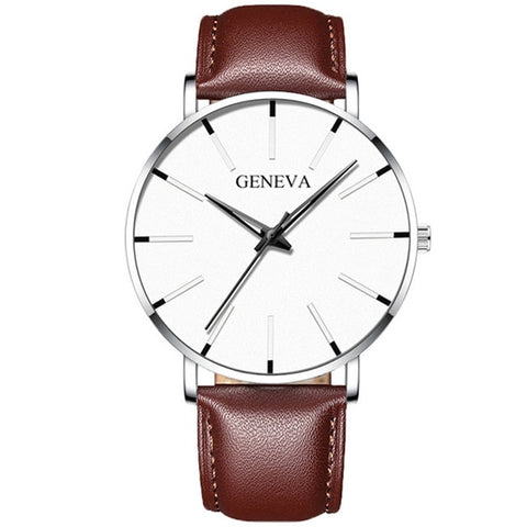 Image of 2020 Minimalist Men's Fashion Ultra Thin Watches Simple Men Business Stainless Steel Mesh Belt Quartz Watch Relogio Masculino