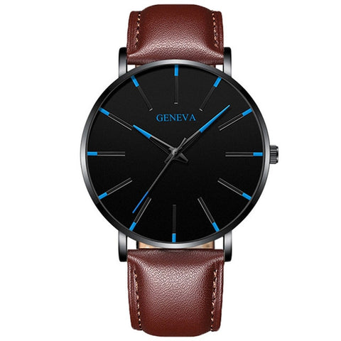 Image of 2020 Minimalist Men's Fashion Ultra Thin Watches Simple Men Business Stainless Steel Mesh Belt Quartz Watch Relogio Masculino