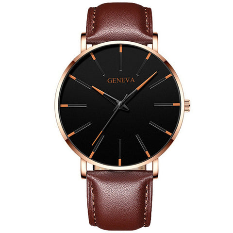 Image of 2020 Minimalist Men's Fashion Ultra Thin Watches Simple Men Business Stainless Steel Mesh Belt Quartz Watch Relogio Masculino