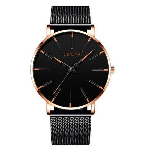 Image of 2020 Minimalist Men's Fashion Ultra Thin Watches Simple Men Business Stainless Steel Mesh Belt Quartz Watch Relogio Masculino