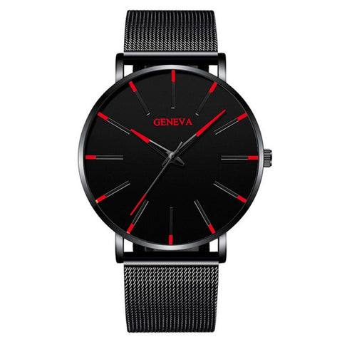 Image of 2020 Minimalist Men's Fashion Ultra Thin Watches Simple Men Business Stainless Steel Mesh Belt Quartz Watch Relogio Masculino