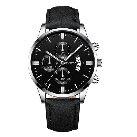 Image of 2019 relogio masculino watches men fashion Sport box stainless steel leather band watch Quartz business wristwatch reloj hombre