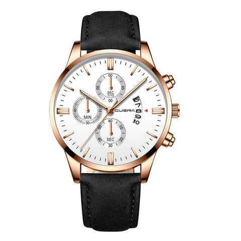 Image of 2019 relogio masculino watches men fashion Sport box stainless steel leather band watch Quartz business wristwatch reloj hombre