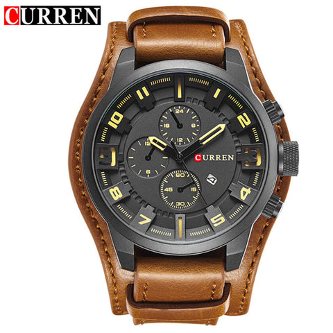 Image of Curren 8225 Army Military Quartz Mens Watches Top Brand Luxury Leather Men Watch Casual Sport Male Clock Watch Relogio Masculino