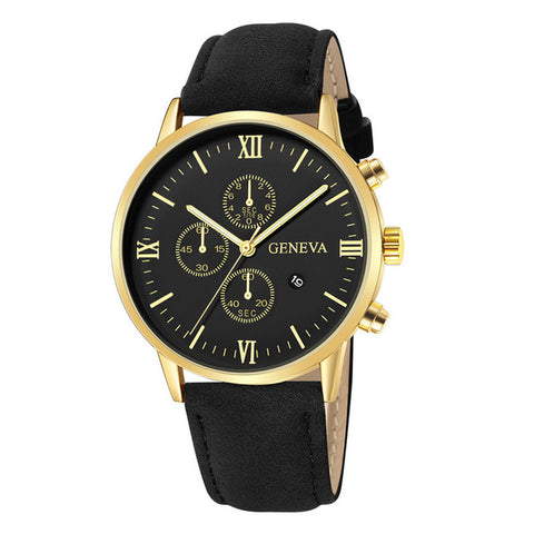 Image of Fashion Geneva Men Date Alloy Case Synthetic Leather Analog Quartz Sport Watch Male Clock Top Brand Luxury Relogio Masculino D30