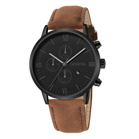 Image of Fashion Geneva Men Date Alloy Case Synthetic Leather Analog Quartz Sport Watch Male Clock Top Brand Luxury Relogio Masculino D30