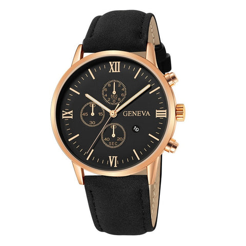 Image of Fashion Geneva Men Date Alloy Case Synthetic Leather Analog Quartz Sport Watch Male Clock Top Brand Luxury Relogio Masculino D30