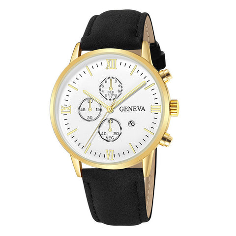 Image of Fashion Geneva Men Date Alloy Case Synthetic Leather Analog Quartz Sport Watch Male Clock Top Brand Luxury Relogio Masculino D30