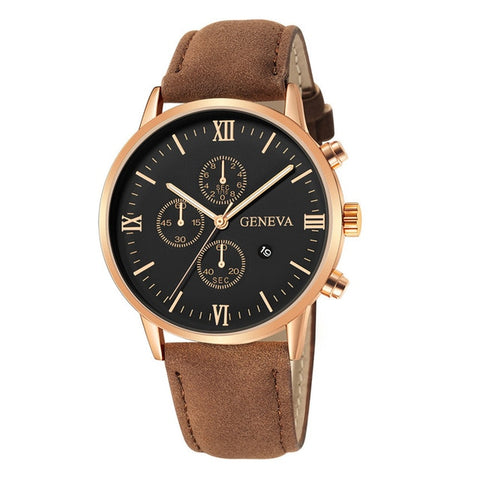Image of Fashion Geneva Men Date Alloy Case Synthetic Leather Analog Quartz Sport Watch Male Clock Top Brand Luxury Relogio Masculino D30