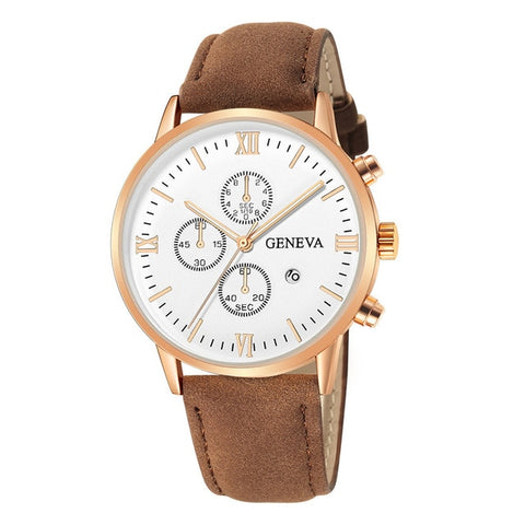 Image of Fashion Geneva Men Date Alloy Case Synthetic Leather Analog Quartz Sport Watch Male Clock Top Brand Luxury Relogio Masculino D30