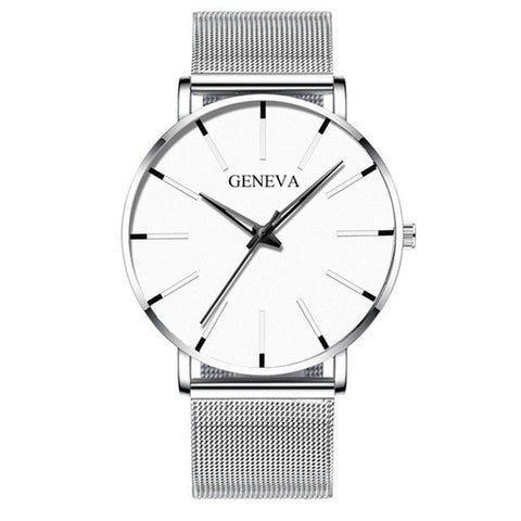 Image of 2020 Minimalist Men's Fashion Ultra Thin Watches Simple Men Business Stainless Steel Mesh Belt Quartz Watch Relogio Masculino