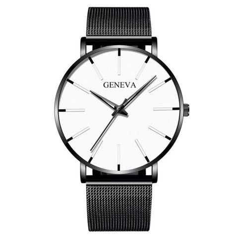 Image of 2020 Minimalist Men's Fashion Ultra Thin Watches Simple Men Business Stainless Steel Mesh Belt Quartz Watch Relogio Masculino