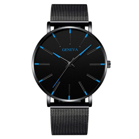 Image of 2020 Minimalist Men's Fashion Ultra Thin Watches Simple Men Business Stainless Steel Mesh Belt Quartz Watch Relogio Masculino