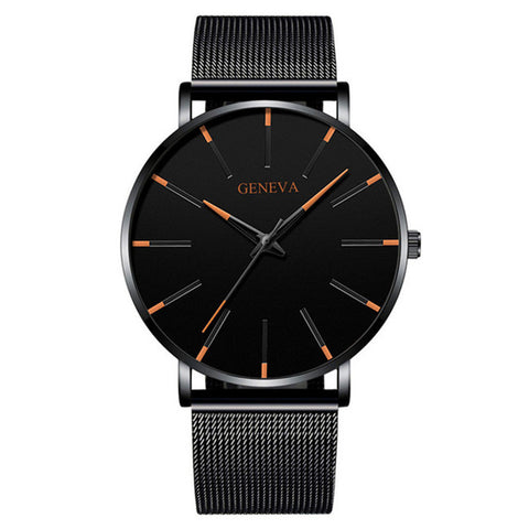 Image of 2020 Minimalist Men's Fashion Ultra Thin Watches Simple Men Business Stainless Steel Mesh Belt Quartz Watch Relogio Masculino