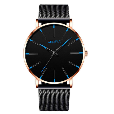 Image of 2020 Minimalist Men's Fashion Ultra Thin Watches Simple Men Business Stainless Steel Mesh Belt Quartz Watch Relogio Masculino