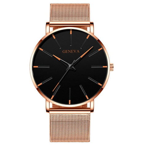 Image of 2020 Minimalist Men's Fashion Ultra Thin Watches Simple Men Business Stainless Steel Mesh Belt Quartz Watch Relogio Masculino